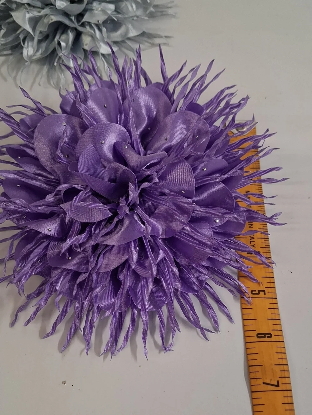 4 Dainty Spiky Fabric Flower Brooch Pin for Women